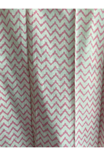 Fabric Curtains - Pink and White